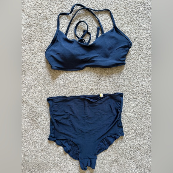 Summersalt Deep Blue navy Swimwear Set size 4 maternity bottoms - Picture 1 of 4